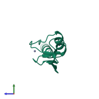 PDB entry 4r7e coloured by chain, side view.