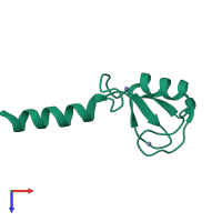 PDB entry 4r7e coloured by chain, top view.