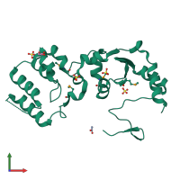 PDB entry 4r7q coloured by chain, front view.