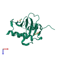 PDB entry 4r7r coloured by chain, top view.