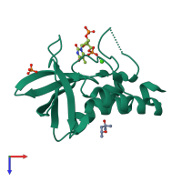 PDB entry 4r8n coloured by chain, top view.