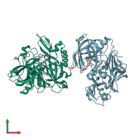 PDB entry 4r93 coloured by chain, front view.