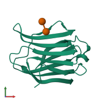 PDB entry 4r9c coloured by chain, front view.