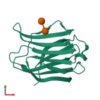 PDB entry 4r9d coloured by chain, front view.