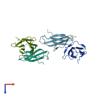 PDB entry 4r9h coloured by chain, top view.