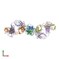 PDB entry 4r9y coloured by chain, front view.