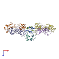 PDB entry 4r9y coloured by chain, top view.