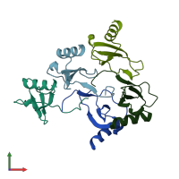 PDB entry 4ra8 coloured by chain, front view.