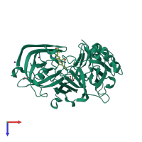 PDB entry 4rcd coloured by chain, top view.