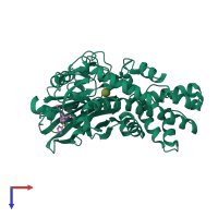 PDB entry 4rch coloured by chain, top view.