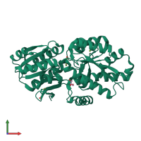 PDB entry 4rdc coloured by chain, front view.