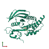 PDB entry 4rdd coloured by chain, front view.