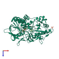 PDB 4rek coloured by chain and viewed from the top.