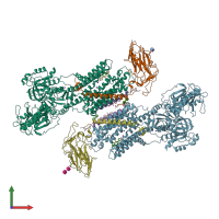 PDB entry 4res coloured by chain, front view.