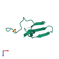 PDB entry 4rex coloured by chain, top view.