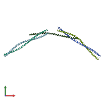 PDB entry 4rfx coloured by chain, front view.