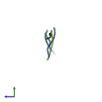 PDB entry 4rfx coloured by chain, side view.