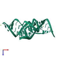 Monomeric assembly 1 of PDB entry 4rge coloured by chemically distinct molecules, top view.