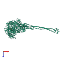 PDB entry 4rh7 coloured by chain, top view.