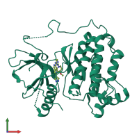 PDB entry 4rj5 coloured by chain, front view.