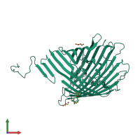 PDB entry 4rjw coloured by chain, front view.