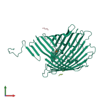 PDB entry 4rjx coloured by chain, front view.