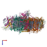 PDB entry 4rku coloured by chain, top view.