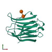 Monomeric assembly 1 of PDB entry 4rl7 coloured by chemically distinct molecules, front view.