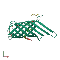 PDB entry 4rlc coloured by chain, front view.