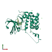 PDB entry 4rlp coloured by chain, front view.
