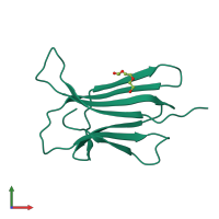 PDB entry 4rmu coloured by chain, front view.