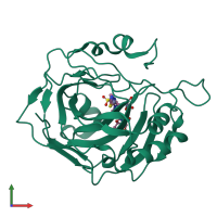 PDB entry 4rn4 coloured by chain, front view.