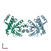 PDB entry 4rni coloured by chain, front view.