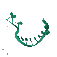 PDB entry 4rnk coloured by chain, front view.