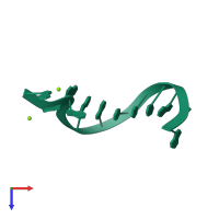 PDB entry 4rnk coloured by chain, top view.