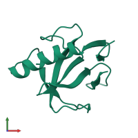 PDB entry 4rnt coloured by chain, front view.