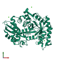 PDB entry 4rop coloured by chain, front view.