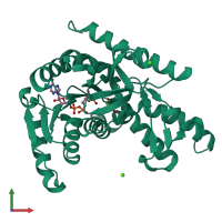 PDB entry 4ros coloured by chain, front view.