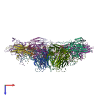 PDB entry 4rqp coloured by chain, top view.
