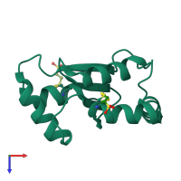 PDB entry 4rqr coloured by chain, top view.