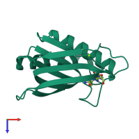 PDB entry 4rr9 coloured by chain, top view.
