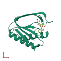 PDB entry 4rrc coloured by chain, front view.