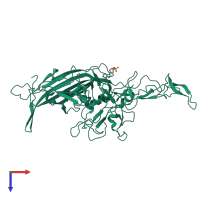PDB entry 4rso coloured by chain, top view.