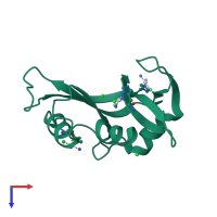 PDB entry 4rte coloured by chain, top view.