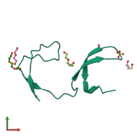 PDB entry 4rtu coloured by chain, front view.