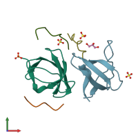 PDB entry 4rtw coloured by chain, front view.