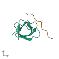 PDB entry 4rty coloured by chain, front view.