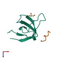 PDB entry 4rtz coloured by chain, top view.