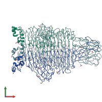 PDB entry 4ru5 coloured by chain, front view.