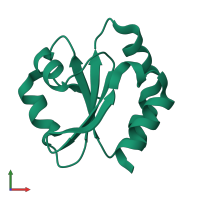 PDB entry 4ruv coloured by chain, front view.